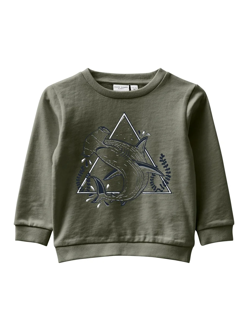 name it Sweatshirt khaki mit Haiprint