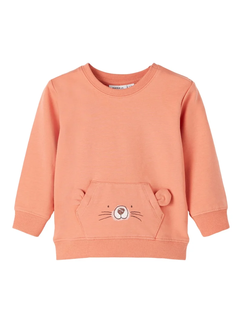 name it Sweatshirt Aprikose mit Tierprint
