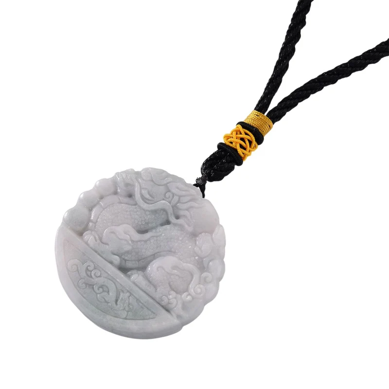 Qi-Lin-Hängedekor aus Myanmar-Jadeit Typ A, naturbelassene Reliefschnitzerei, 5cm - 332,30 ct.