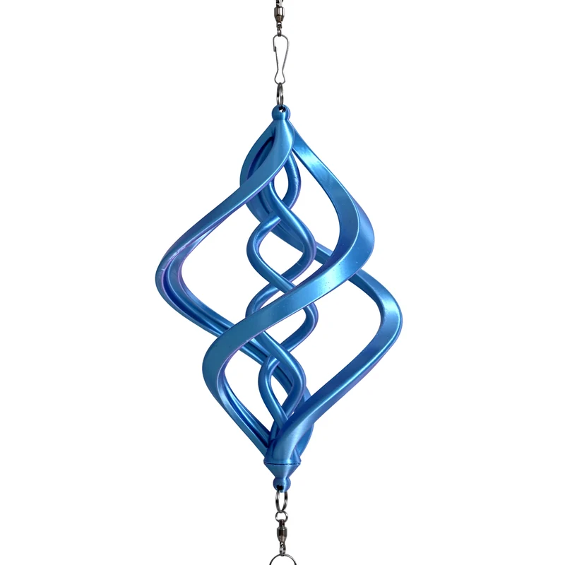 3D Windspiel, Aluminium, 10.3 x 10.3 x 61 cm, Rot