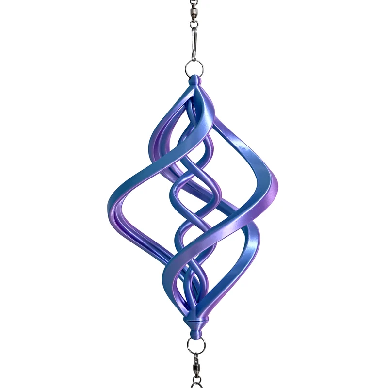 3D Windspiel, Aluminium, 10.3 x 10.3 x 61 cm, Rot