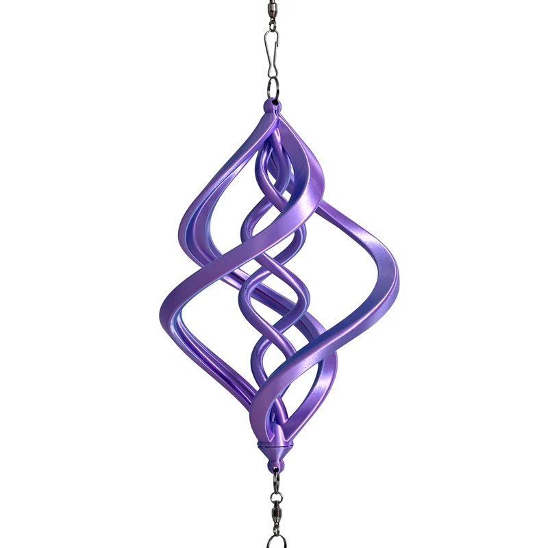 3D Windspiel, Aluminium, 10.3 x 10.3 x 61 cm, Rot