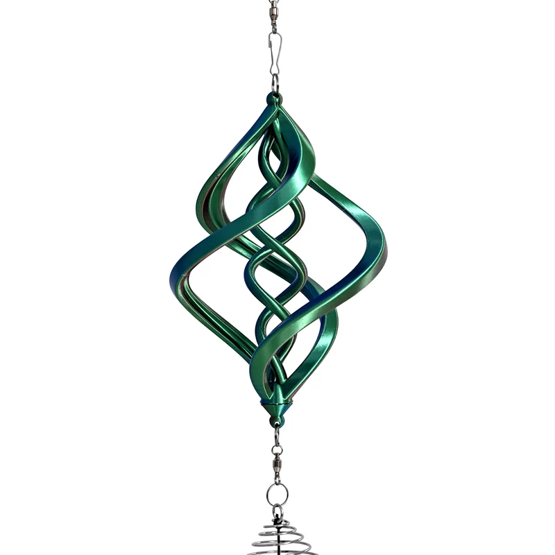 3D Windspiel, Aluminium, 10.3 x 10.3 x 61 cm, Rot