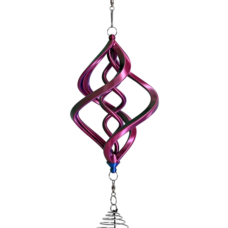 3D Windspiel, Aluminium, 10.3 x 10.3 x 61 cm, Rot