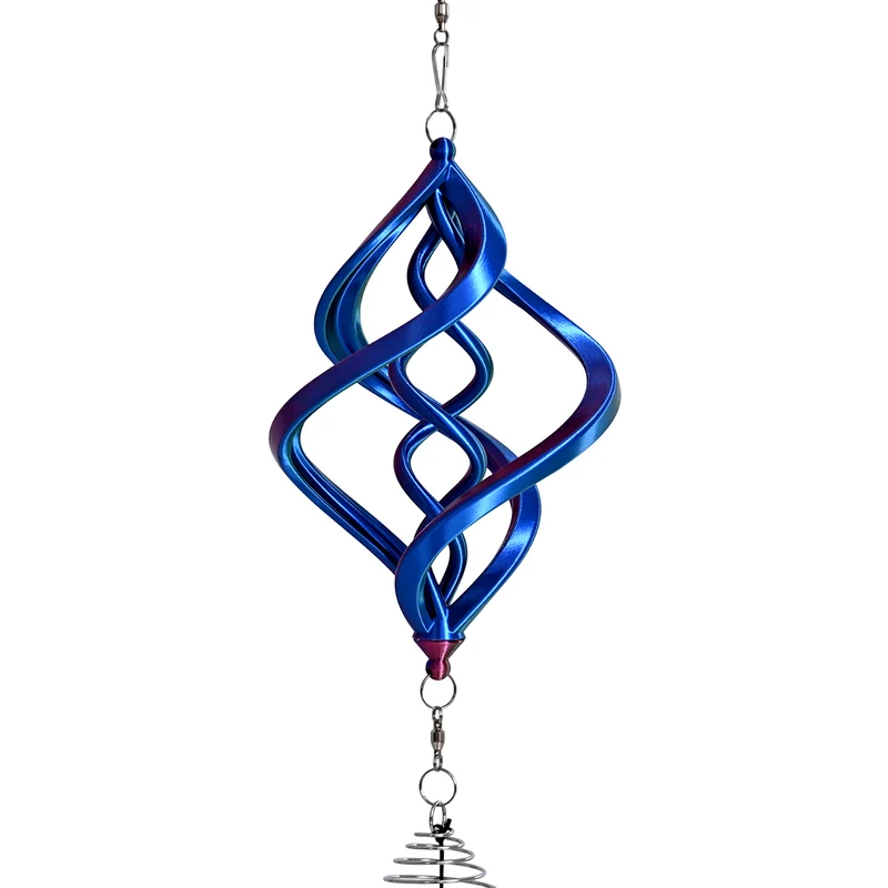 3D Windspiel, Aluminium, 10.3 x 10.3 x 61 cm, Rot