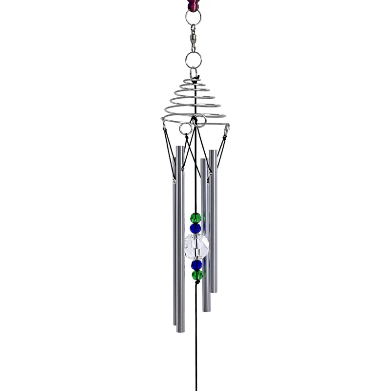 3D Windspiel, Aluminium, 10.3 x 10.3 x 61 cm, Rot