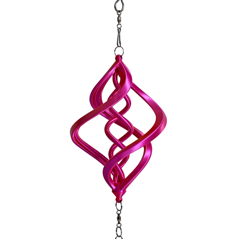 3D Windspiel, Aluminium, 10.3 x 10.3 x 61 cm, Rot