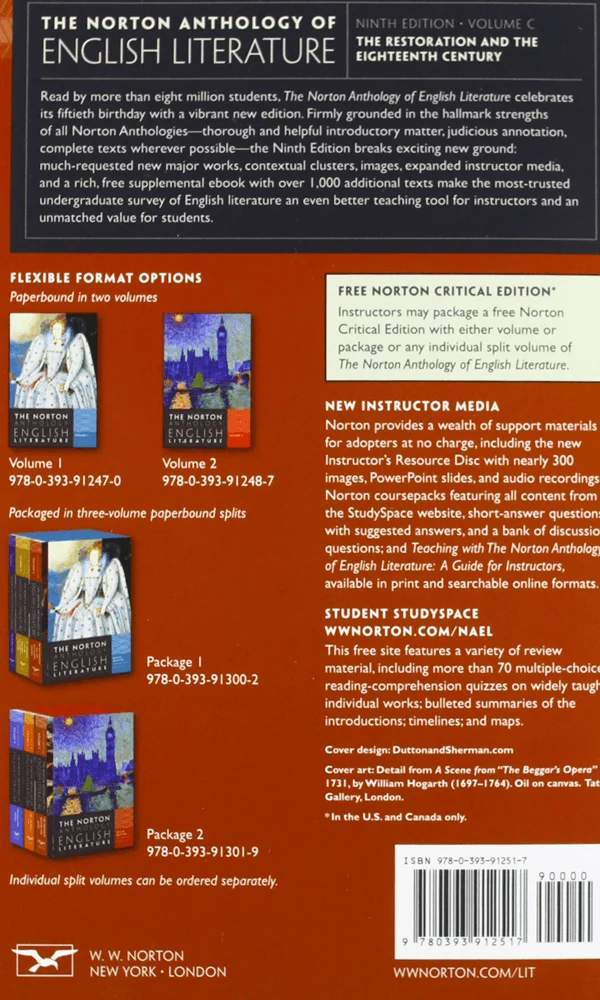 The Norton Anthology Of English Literature Ninth Edition Vol Package 1 A B C