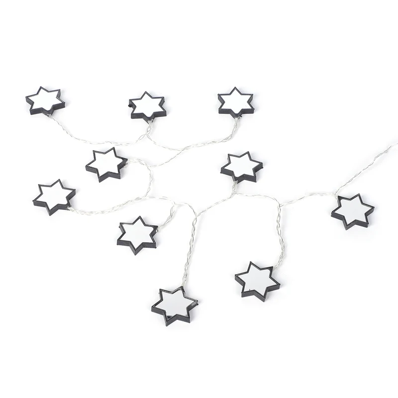 Lichterkette Lichtgirlande Sterne mit 10 warmweißen LEDs Beleuchtung, 3xAA Batterie (nicht inkl.), Größe 135+30 cm