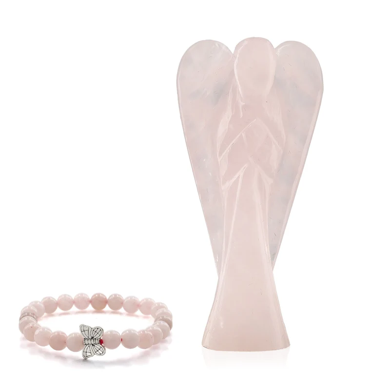 2er Set - Schutzengel aus Aventurin und Energie-Armband, Handgefertigt