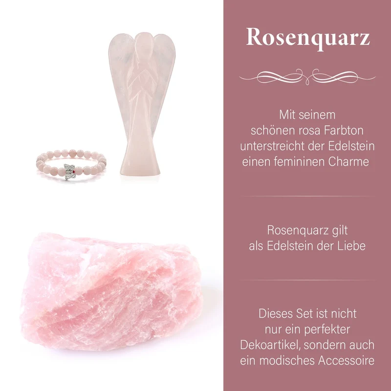 2er Set - Schutzengel aus Aventurin und Energie-Armband, Handgefertigt
