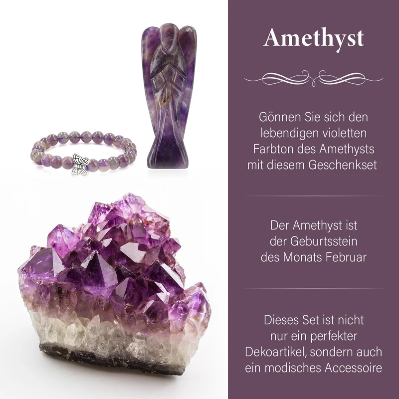 2er Set - Schutzengel aus Aventurin und Energie-Armband, Handgefertigt