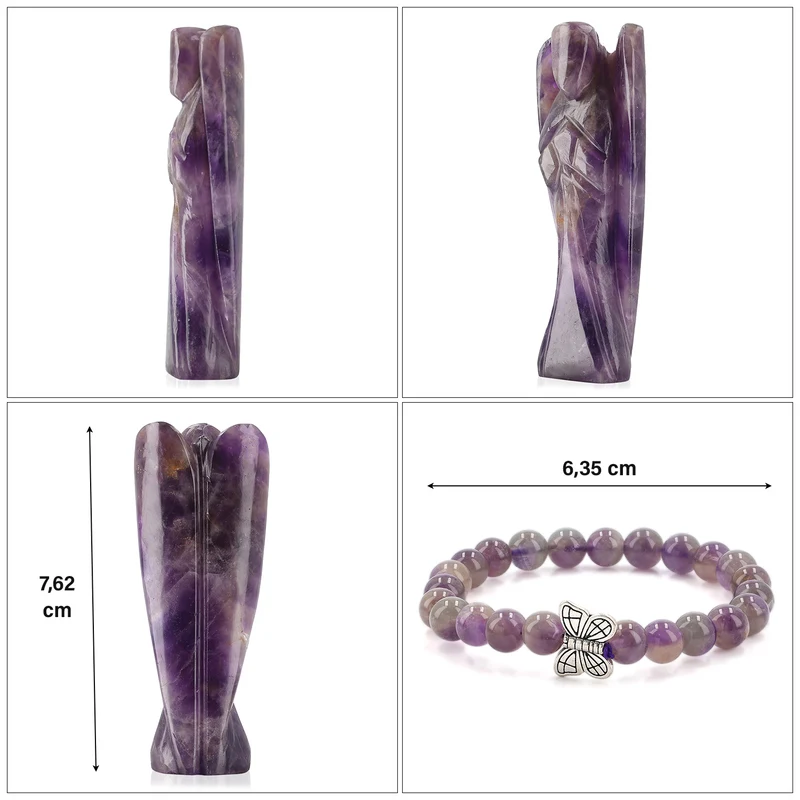 2er Set - Schutzengel aus Aventurin und Energie-Armband, Handgefertigt
