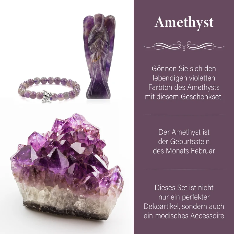 2er Set - Schutzengel aus Aventurin und Energie-Armband, Handgefertigt