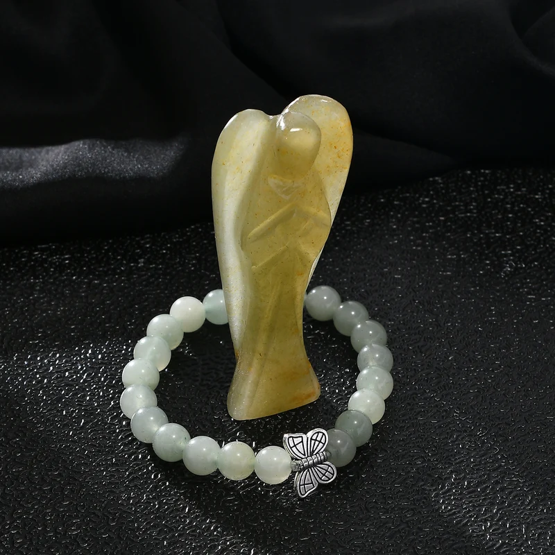 2er Set - Schutzengel aus Aventurin und Energie-Armband, Handgefertigt