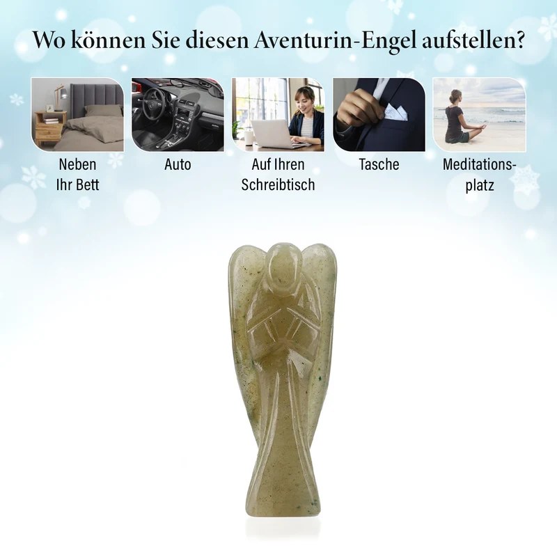 2er Set - Schutzengel aus Aventurin und Energie-Armband, Handgefertigt