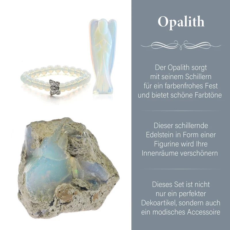 2er Set - Schutzengel aus Aventurin und Energie-Armband, Handgefertigt