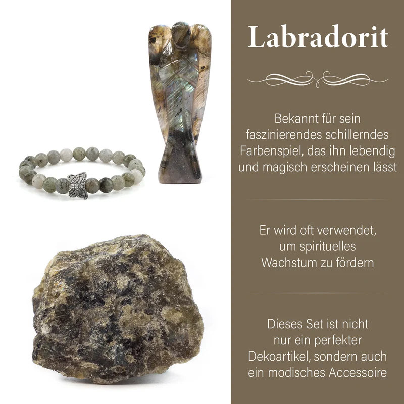2er Set - Schutzengel aus Aventurin und Energie-Armband, Handgefertigt
