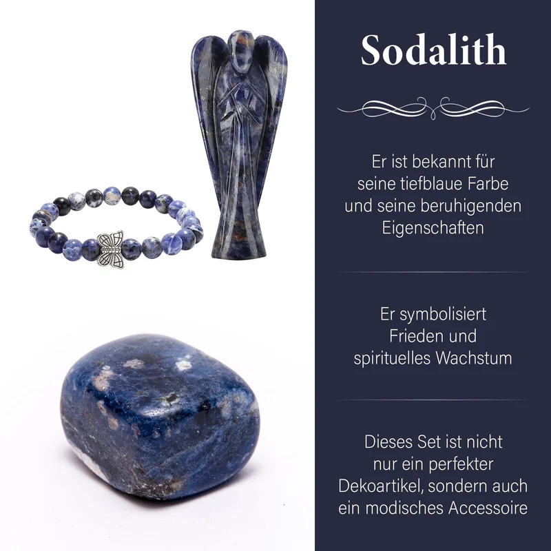 2er Set - Schutzengel aus Aventurin und Energie-Armband, Handgefertigt