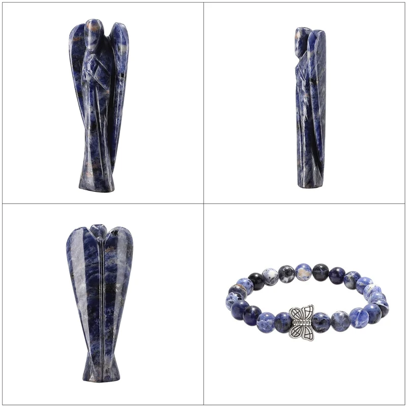 2er Set - Schutzengel aus Aventurin und Energie-Armband, Handgefertigt