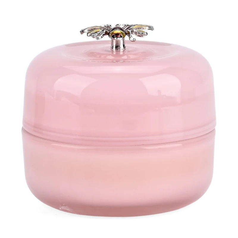 LIVMORE - Duftkerze im Glas mit Bienenmotiv, 24 Std. Brenndauer, 120g, 3,6 ml ätherisches Öl, Lavendel und Jasmin, Rosa