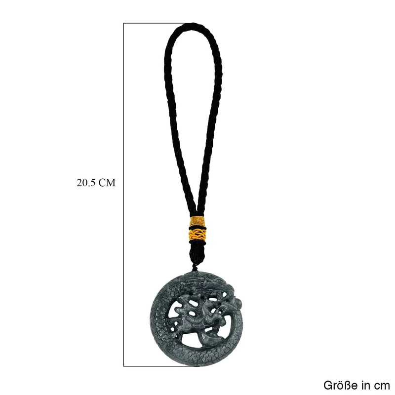 Olmeken-Jadeit Typ A Hängedekoration mit Drachen- und Pferdemotiv, 45mm - 200 ct.