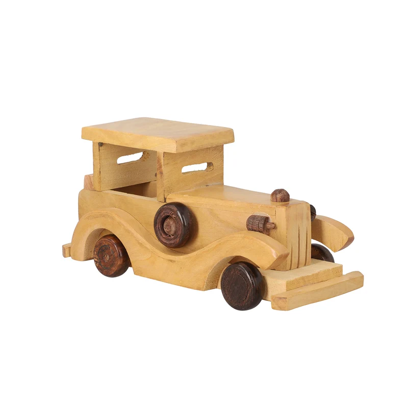 Handgefertigter Holzspielzeug-Hund auf Rädern, Größe 30x10x9 cm, Braun