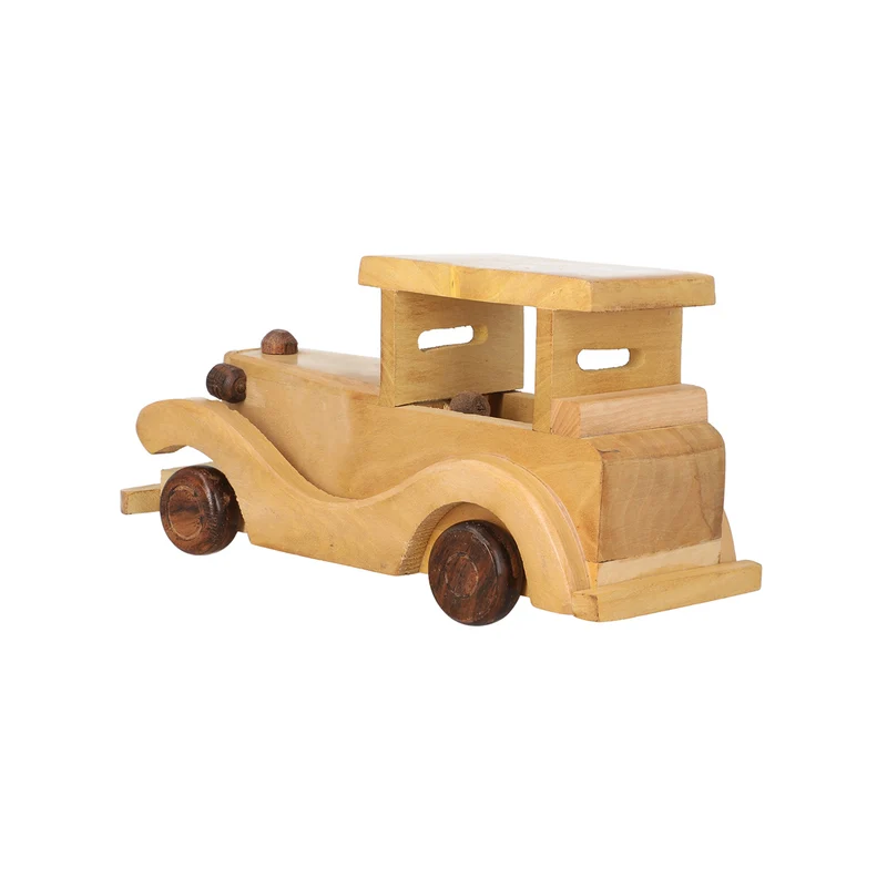 Handgefertigter Holzspielzeug-Hund auf Rädern, Größe 30x10x9 cm, Braun