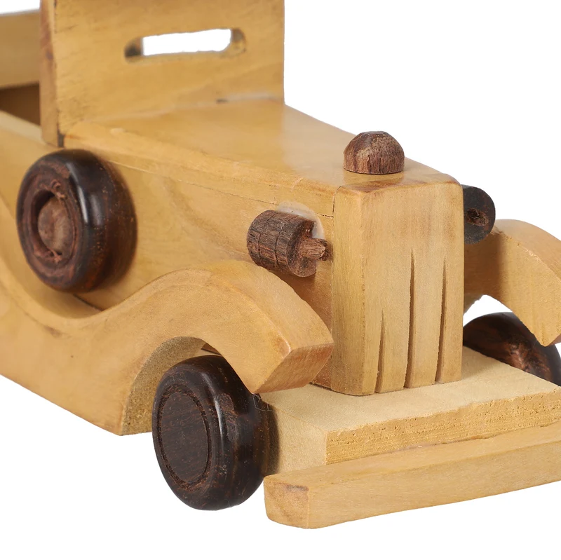 Handgefertigter Holzspielzeug-Hund auf Rädern, Größe 30x10x9 cm, Braun