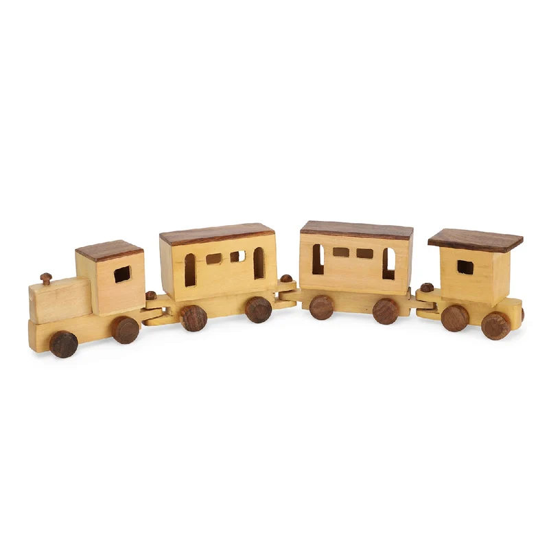Handgefertigter Holzspielzeug-Hund auf Rädern, Größe 30x10x9 cm, Braun