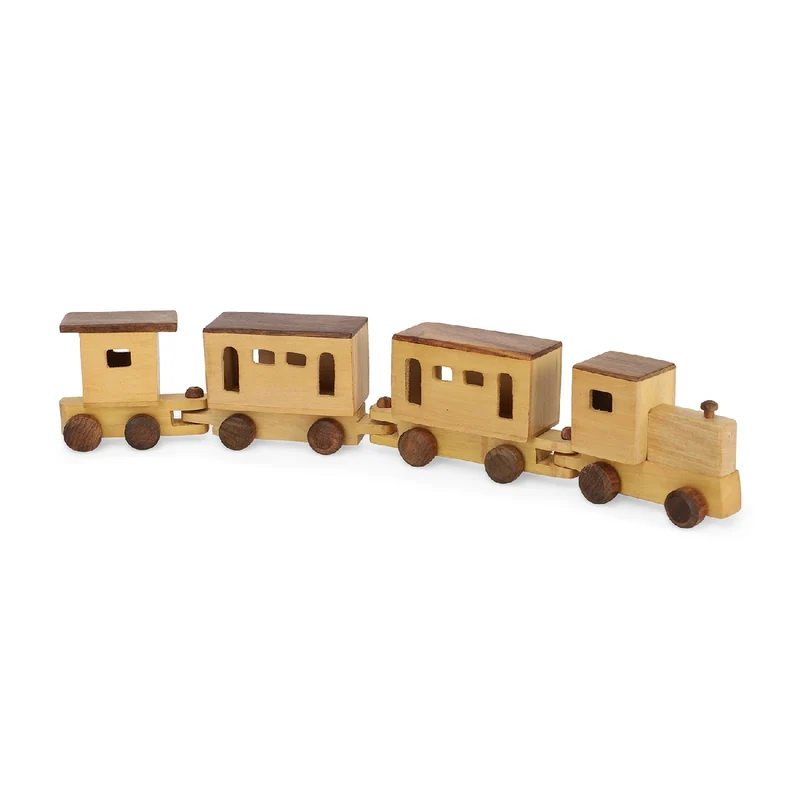 Handgefertigter Holzspielzeug-Hund auf Rädern, Größe 30x10x9 cm, Braun