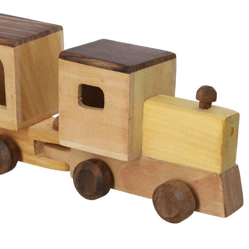 Handgefertigter Holzspielzeug-Hund auf Rädern, Größe 30x10x9 cm, Braun