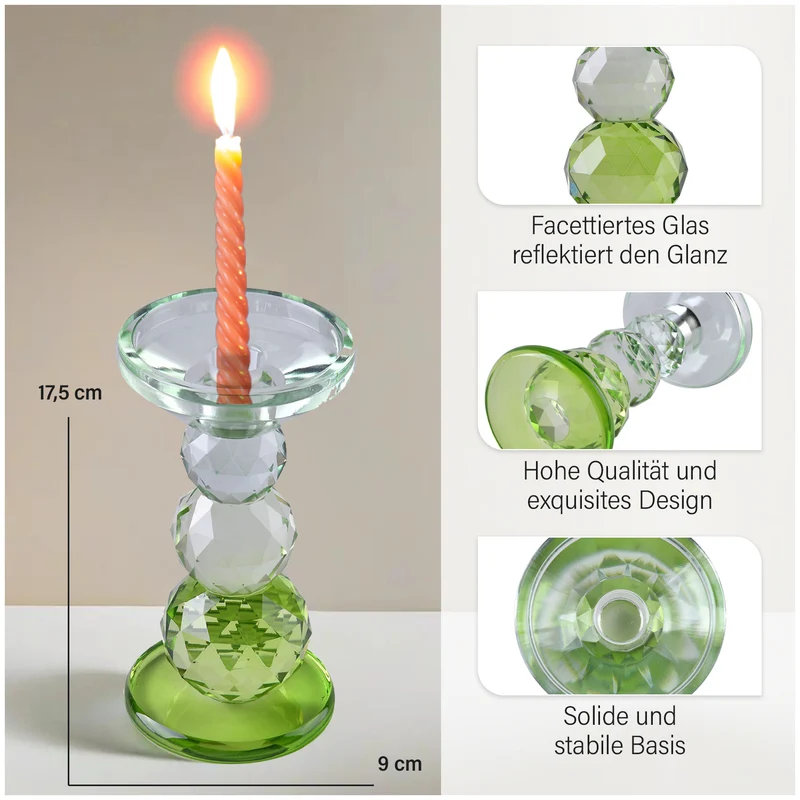 Ananasförmiger Kerzenhalter aus Glas, Größe:10x13cm, lila
