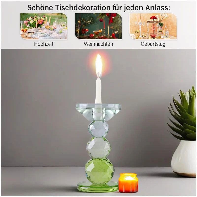 Ananasförmiger Kerzenhalter aus Glas, Größe:10x13cm, lila
