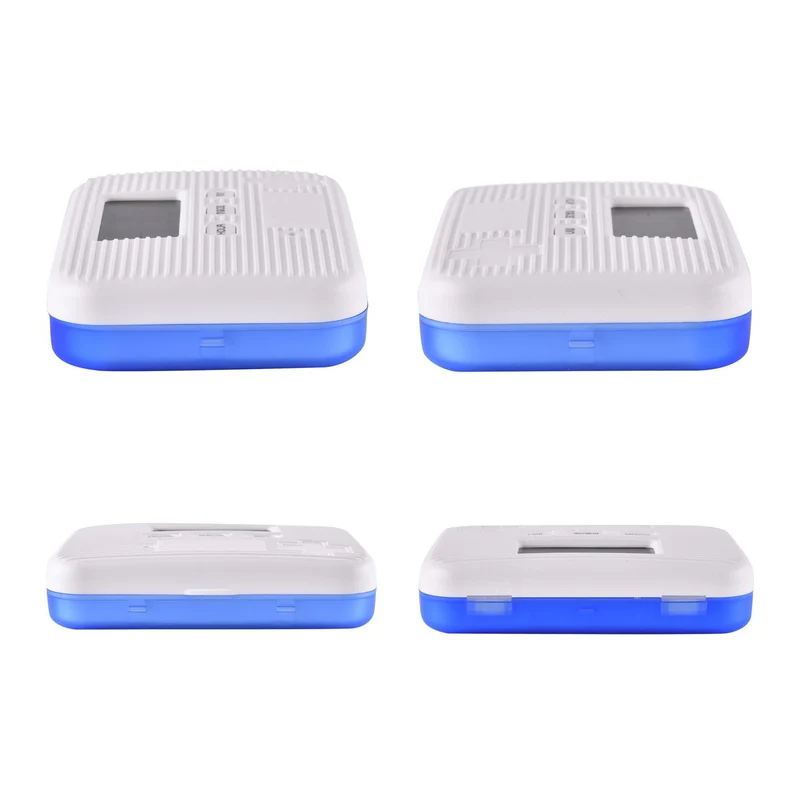 6-Fach Pillendose mit Timer, 9.5x6.5x2cm, Weiß