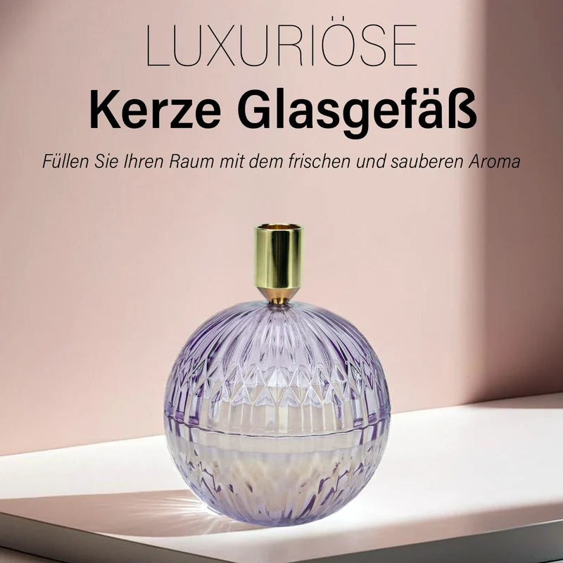 The 5th Season: Premium-Kollektion: Amber-Duftkerze im Glass mit Messing Kerzenhalter, 6ml natürliches Öl, 180 g. Wachs, 20 Stunden Brenndauer, Rot