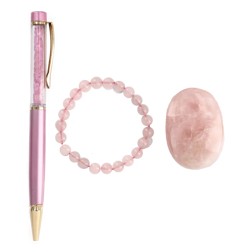 3er Exklusives Set - Sodalith - Eleganter Handstein, stilvolles Armband, und luxuriöser Kugelschreiber mit Kristallkugel