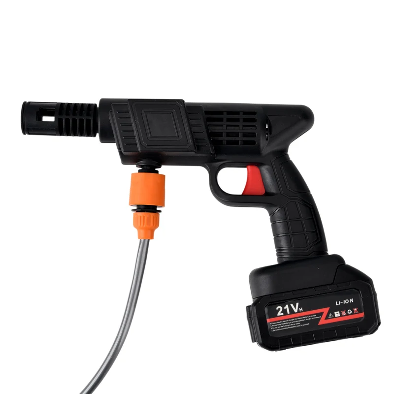 Kabelloser Akku-Hochdruckreiniger, 260 W, 2 Akkus je 6000 mAh, 5 m Wasserschlauch, Zubehör-Set, Blau