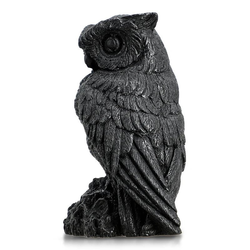 Handgeschnitzte Hasenfigur aus Roh-Schungit, ca. 10 x 8 cm