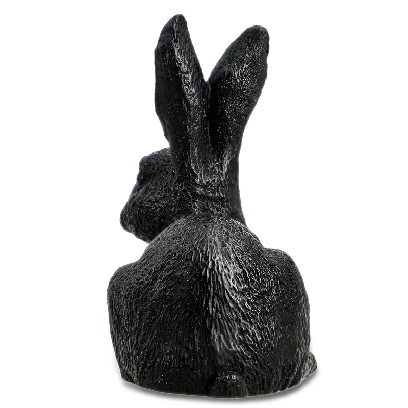 Handgeschnitzte Hasenfigur aus Roh-Schungit, ca. 10 x 8 cm
