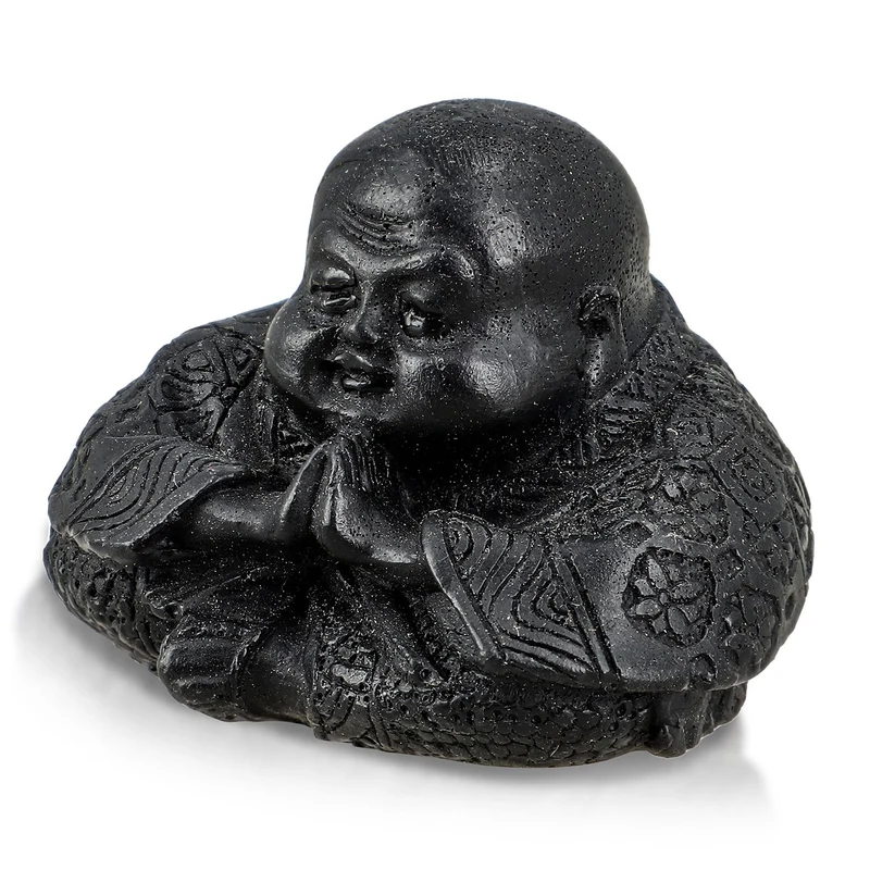Handgeschnitzte Hasenfigur aus Roh-Schungit, ca. 10 x 8 cm