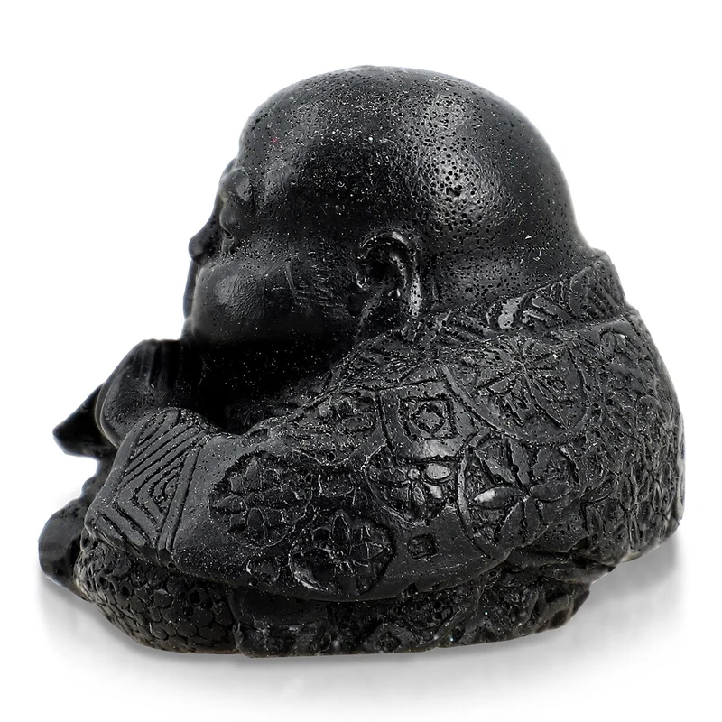 Handgeschnitzte Hasenfigur aus Roh-Schungit, ca. 10 x 8 cm