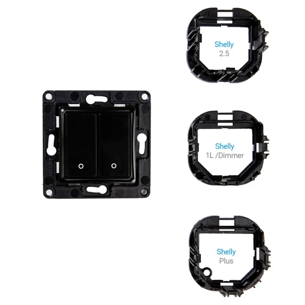 Shelly Wall Switch with 2 Buttons Black