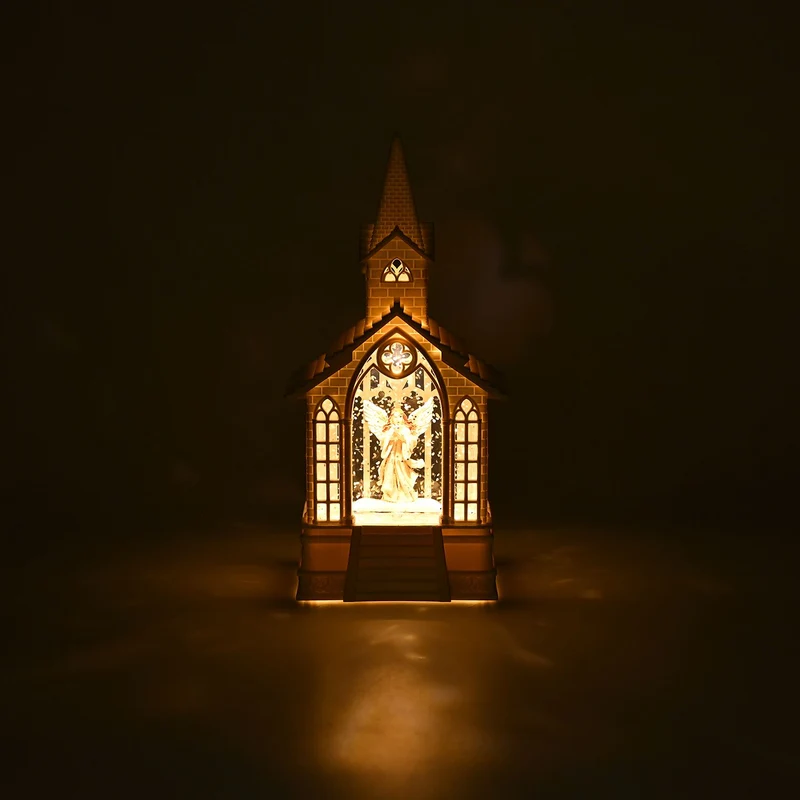 Weihnachts Deko Heilige Familie, warmweißes LED, 2 Weihnachtsmelodien, 11 x 7.8 x 23 cm, Weiß, Batteriebetrieb 3 x AAA nicht enthalten