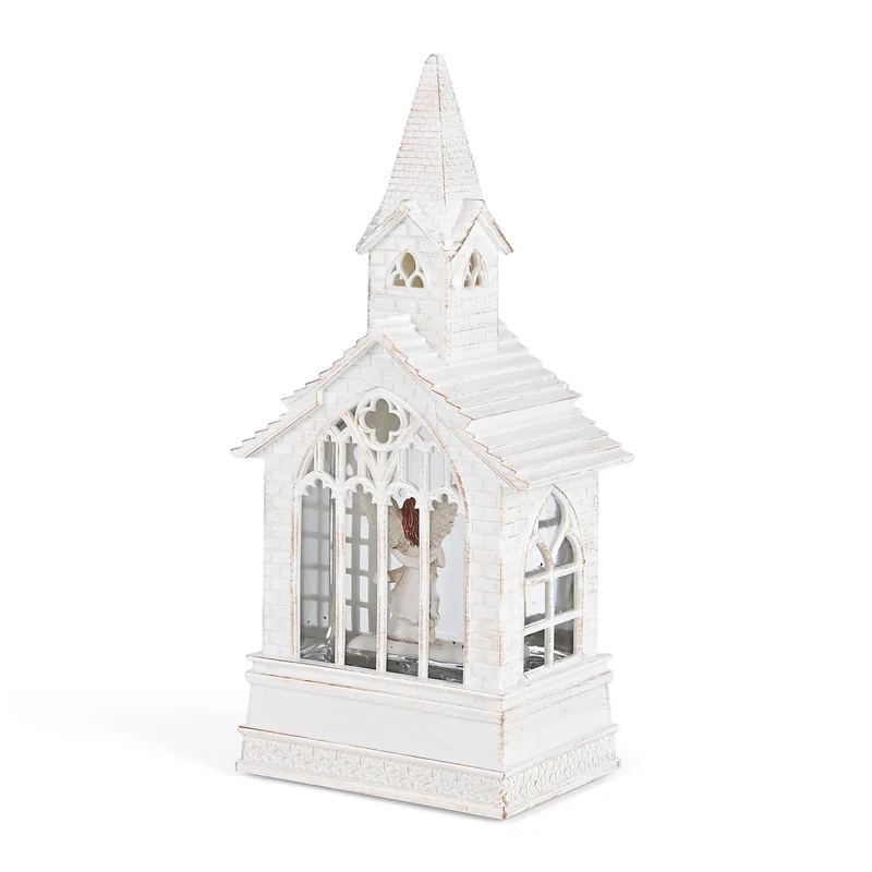Weihnachts Deko Heilige Familie, warmweißes LED, 2 Weihnachtsmelodien, 11 x 7.8 x 23 cm, Weiß, Batteriebetrieb 3 x AAA nicht enthalten