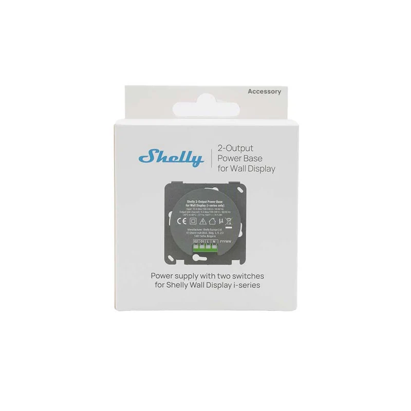Shelly 2-Output PowerBase f Wall Display