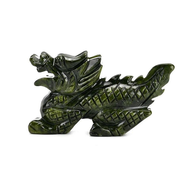 Handgefertigte Drachenfigur aus Serpentin, ca. 12 x 5 x 8 cm