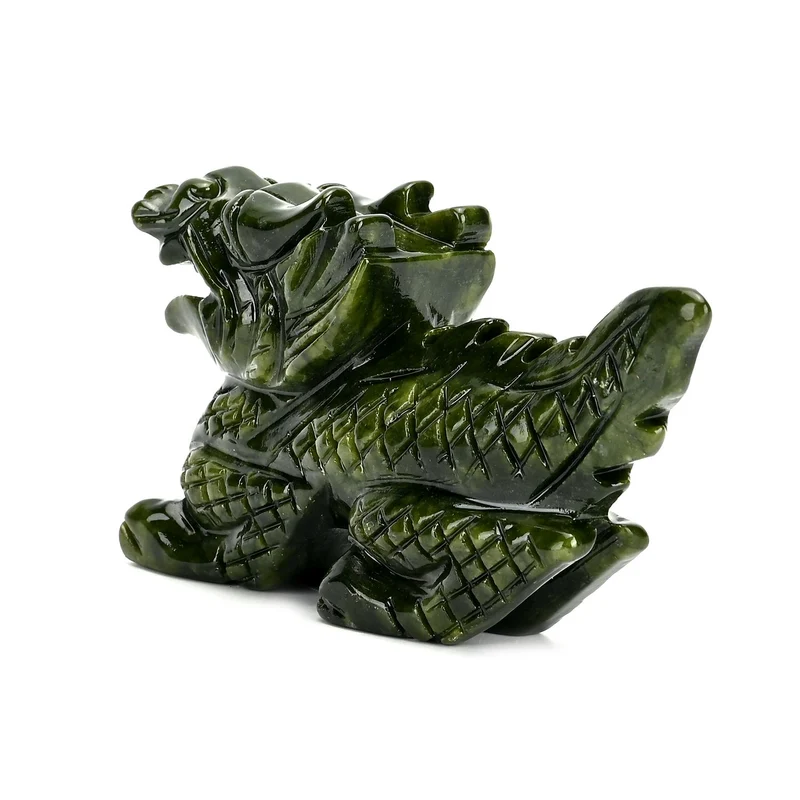 Handgefertigte Drachenfigur aus Serpentin, ca. 12 x 5 x 8 cm
