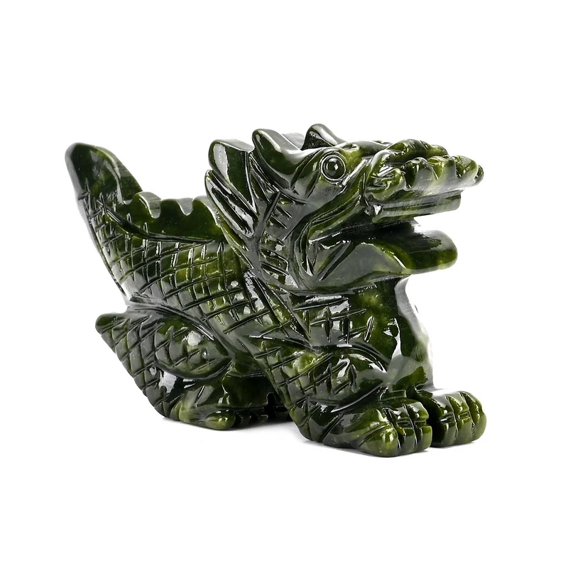 Handgefertigte Drachenfigur aus Serpentin, ca. 12 x 5 x 8 cm