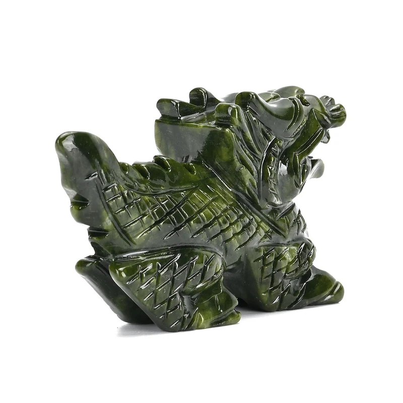 Handgefertigte Drachenfigur aus Serpentin, ca. 12 x 5 x 8 cm